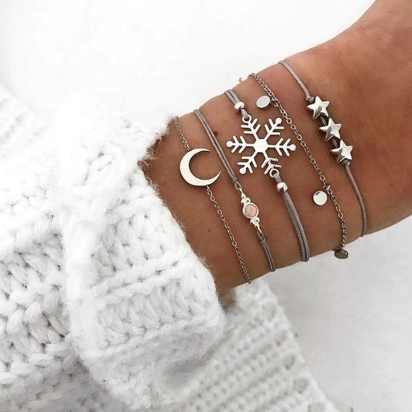 Jewelry - 5 Piece Boho Charm Bracelet Set Snowflake Stars Jewelry - 5 Piece Boho Charm Bracelet Set Snowflake Stars